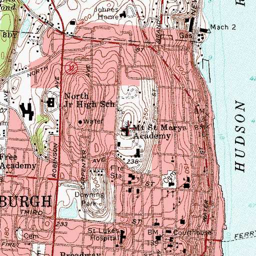 Topographic Map of Guzman Hall, NY