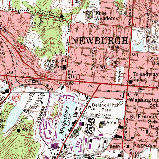 Topographic Map of Grace Methodist Church, NY