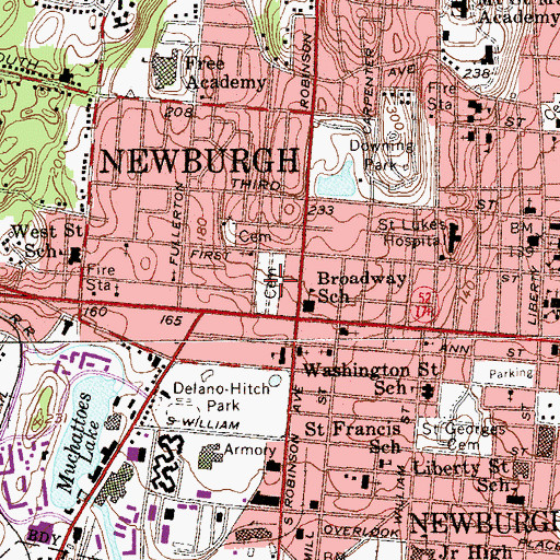 Topographic Map of Saint Patrick's Cemetery, NY