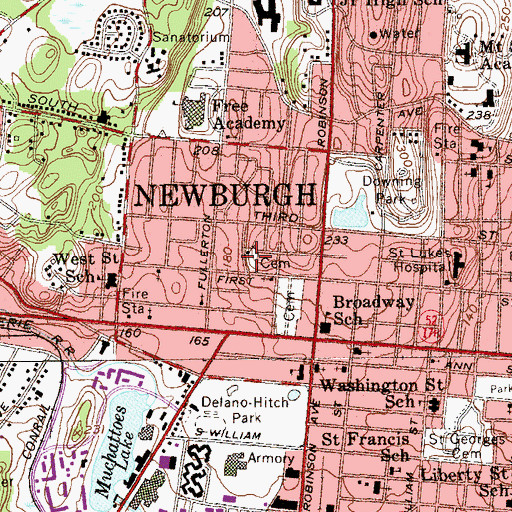 Topographic Map of Temple Beth Jacob Cemetery, NY