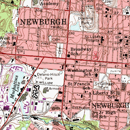 Topographic Map of Sacred Heart Roman Catholic School, NY