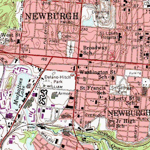 Topographic Map of Memorial Swimming Pool, NY