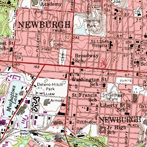 Topographic Map of Sacred Heart Roman Catholic Church, NY