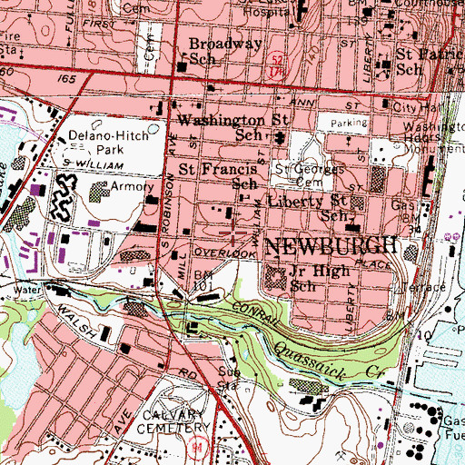 Topographic Map of Saint Francis of Assisi Elementary School, NY