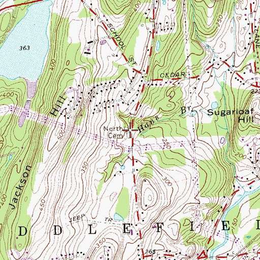 Topographic Map of North Cemetery, CT