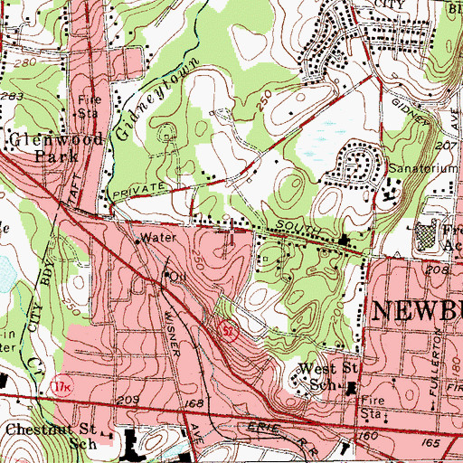 Topographic Map of Kingdom Hall of Jehovahs Witnesses, NY