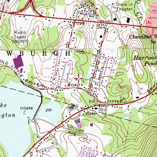 Topographic Map of Moulton Memorial Baptist Church, NY