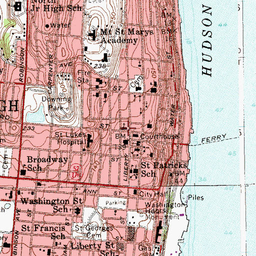 Topographic Map of First United Methodist Church, NY