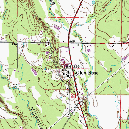 Topographic Map of Glen Rose Middle School, AR