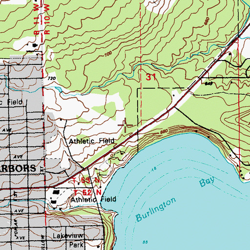 Topographic Map of Burlington Post Office (historical), MN