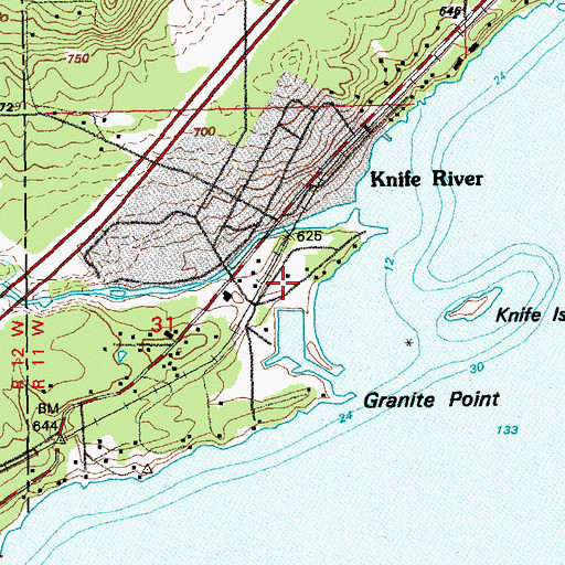 Topographic Map of Knife River, MN
