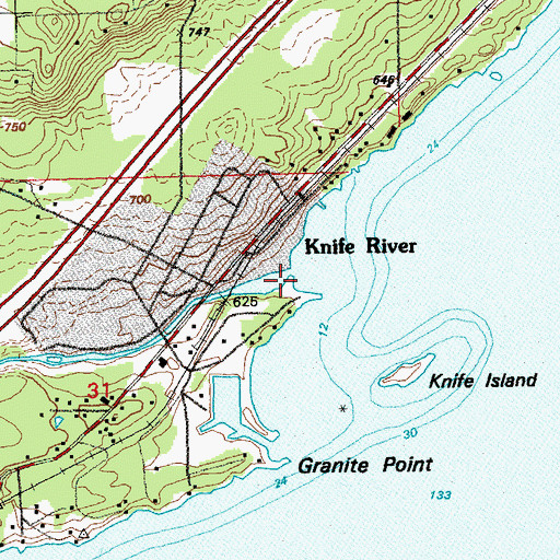 Topographic Map of Knife River Post Office, MN