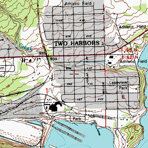 Topographic Map of Minnehaha School, MN