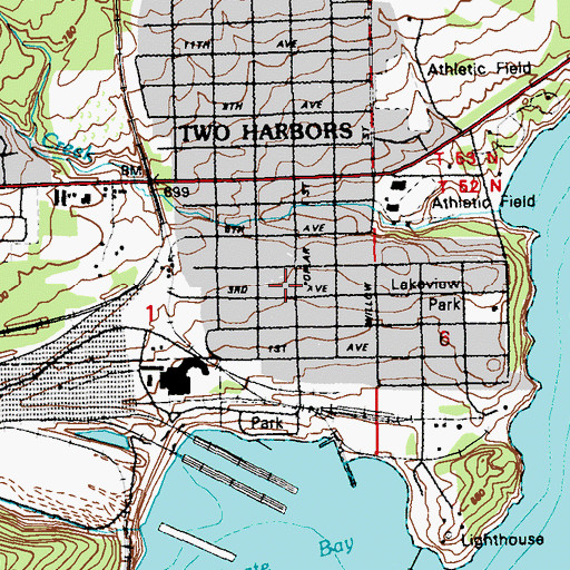 Topographic Map of Lake County Courthouse, MN