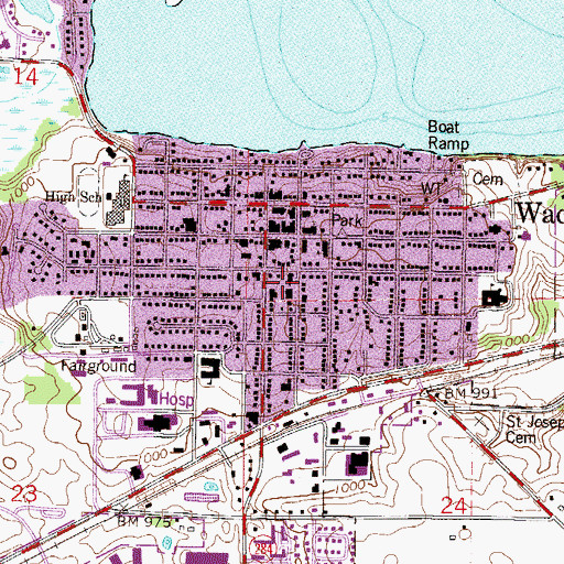 Topographic Map of Waconia Post Office, MN