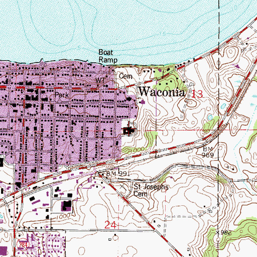 Topographic Map of Trinity Lutheran Church, MN