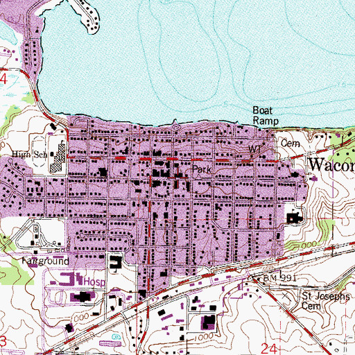 Topographic Map of Saint Joseph Catholic Church, MN