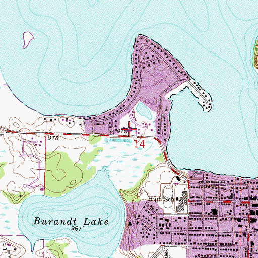 Topographic Map of Faith Lutheran Church, MN