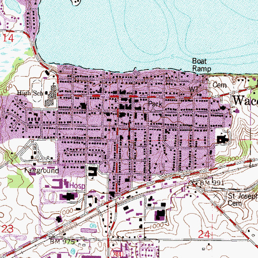 Topographic Map of Waconia Moravian Church, MN