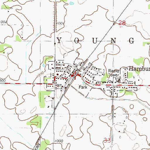 Topographic Map of Hamburg, MN