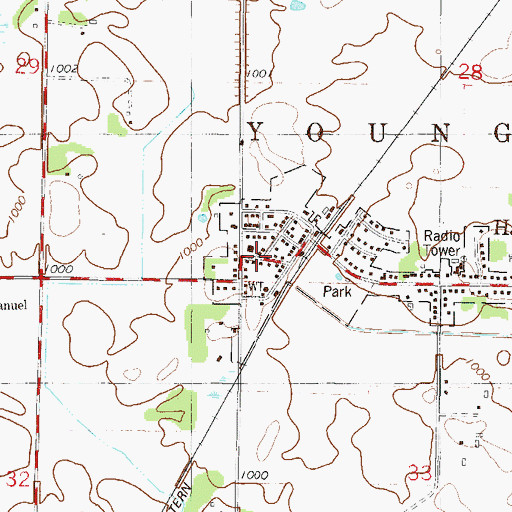 Topographic Map of Hamburg Post Office, MN