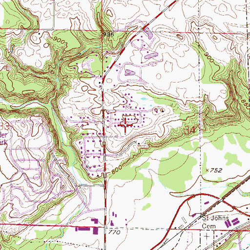 Topographic Map of United Methodist Church, MN