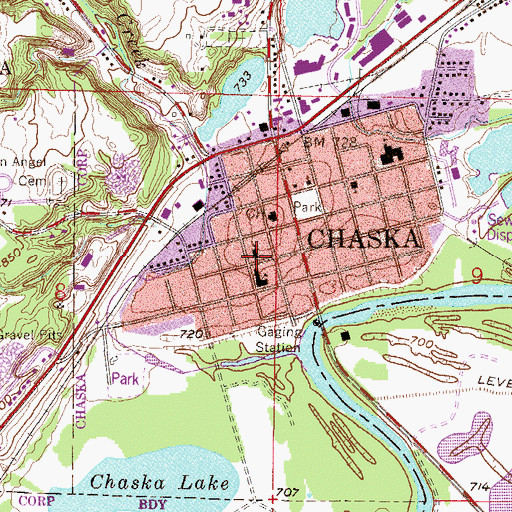 Topographic Map of Guardian Angels Church, MN