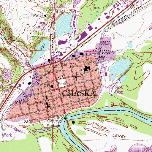 Topographic Map of Saint John's Lutheran Church, MN