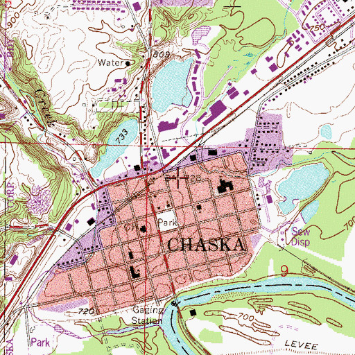 Topographic Map of Auburn Village, MN
