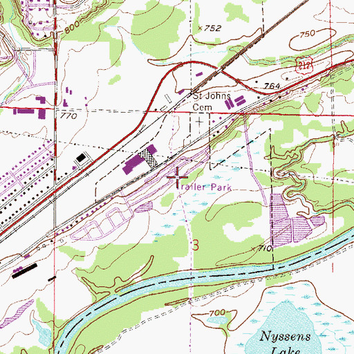 Topographic Map of Riverview Terrace Mobile Home Park, MN