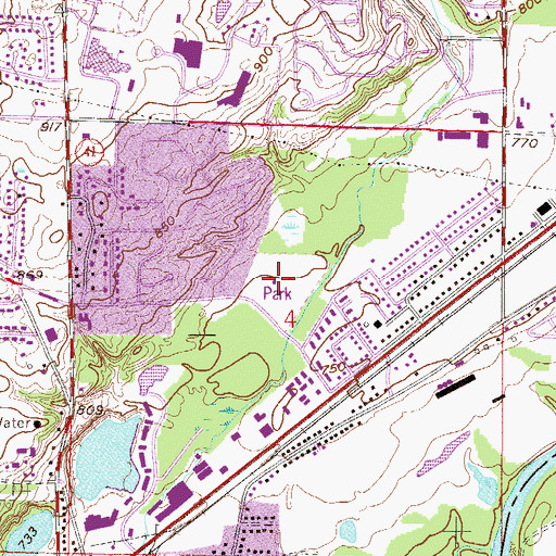 Topographic Map of Lions Park, MN