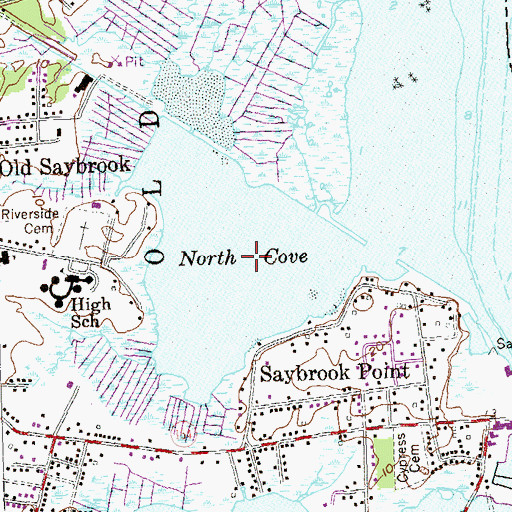 Topographic Map of North Cove, CT