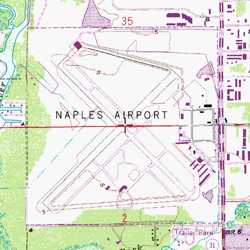 Topographic Map of Naples Army Air Field (historical), FL