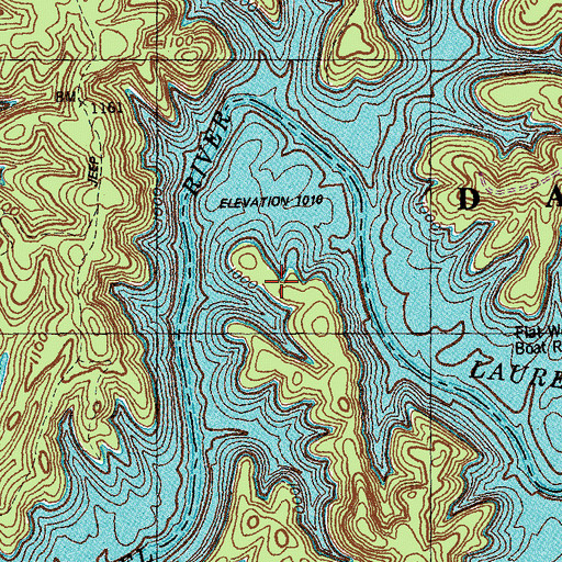 Topographic Map of Grove Boat-in Camp, KY