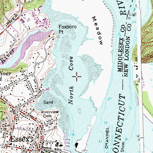 Topographic Map of North Cove, CT
