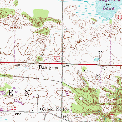 Topographic Map of Grace Baptist Church, MN