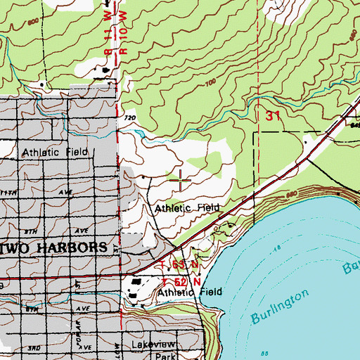Topographic Map of Lakeview National Golf Course, MN