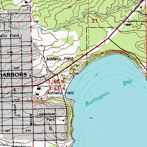 Topographic Map of Burlington Bay Campground, MN