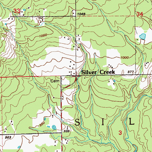 Topographic Map of Silver Creek Community Church, MN