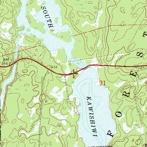 Topographic Map of Birch Lake Dam Rest Area, MN