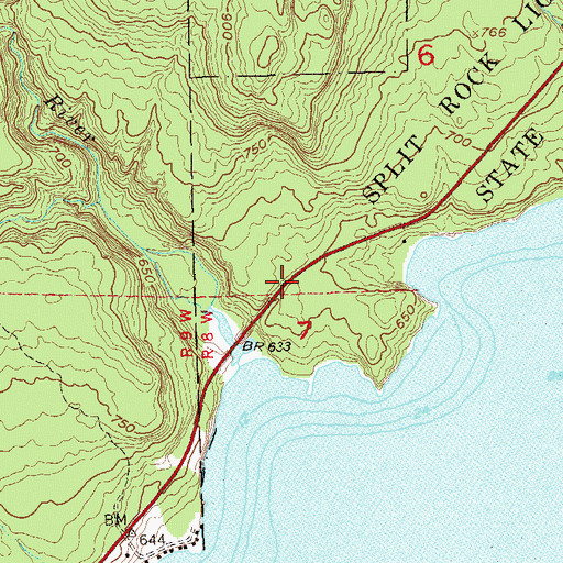 Topographic Map of Split Rock Trail Head Wayside Park, MN