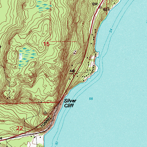 Topographic Map of Silver Creek Cliff Wayside Park, MN