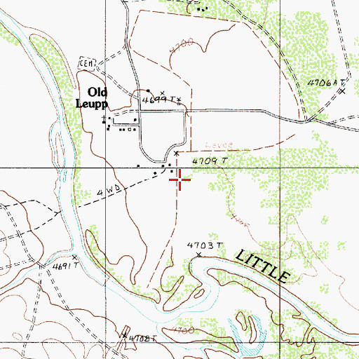 Topographic Map of Old Leupp Trading Post, AZ