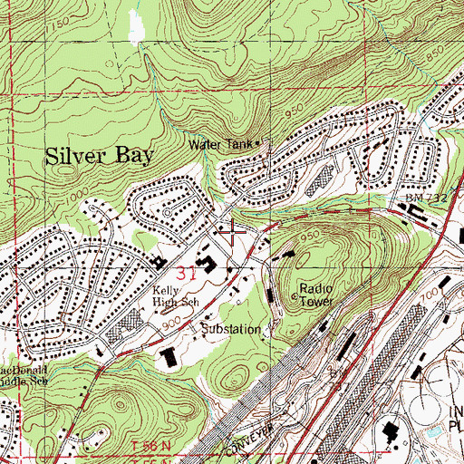 Topographic Map of Silver Bay Police Department, MN