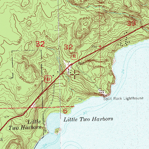 Topographic Map of Split Rock Lighthouse Overlook, MN