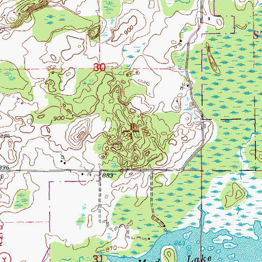Topographic Map of Cedarburg Beech Woods State Natural Area, WI