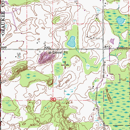 Topographic Map of Sapa Spruce Bog State Natural Area, WI