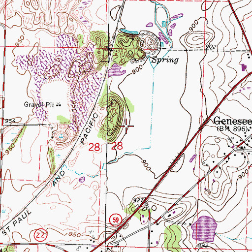 Topographic Map of Genesee Oak Opening And Fen State Natural Area, WI