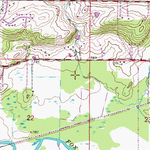 Topographic Map of Martin's Woods State Natural Area, WI