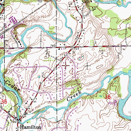 Topographic Map of Cedar Creek Stock Farm (historical), WI